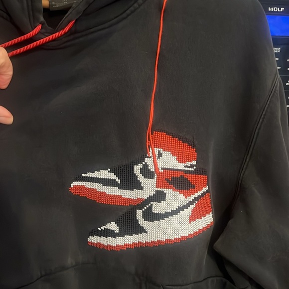 Nike AIR JORDAN MEN’s Jumpman Holiday HOODIE BLACK SWEATSHIRT SIZE XL - Picture 5 of 10